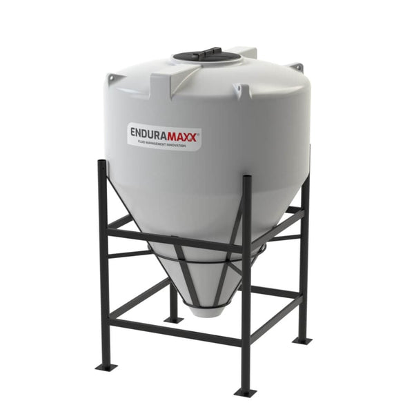 Enduramaxx 1500 Litre 60 Degree Conical Tank - Closed Top - Natural - with Stand