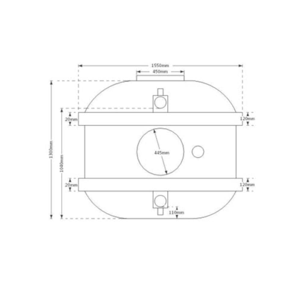 1950 Litre Underground Water Tank Technical Drawing