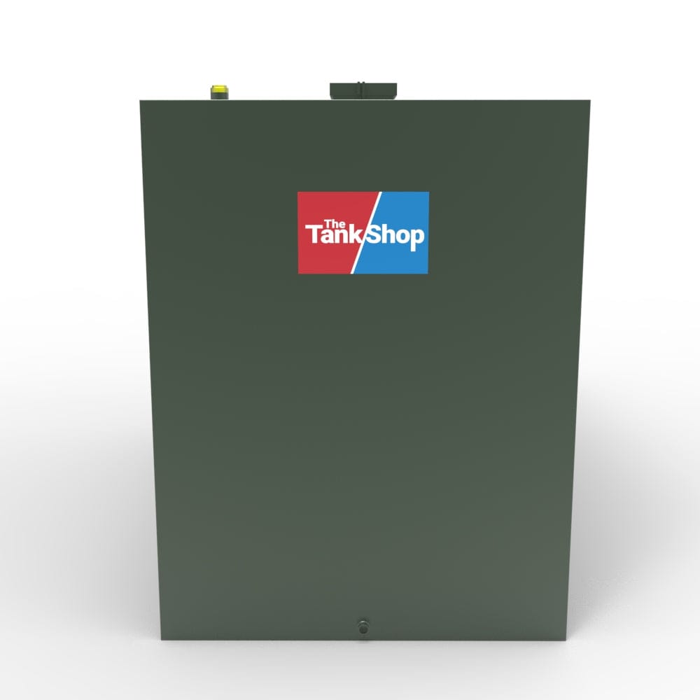 2000 Litre Steel Single Skin Oil Tank With Lockable Lid End View