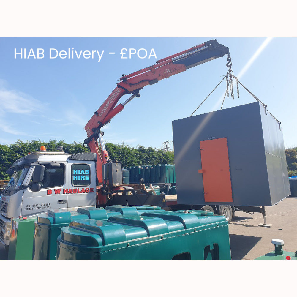 Atlantis 5000 Litre Steel Bunded Diesel Tank beign Lifted by Hiab Lorry