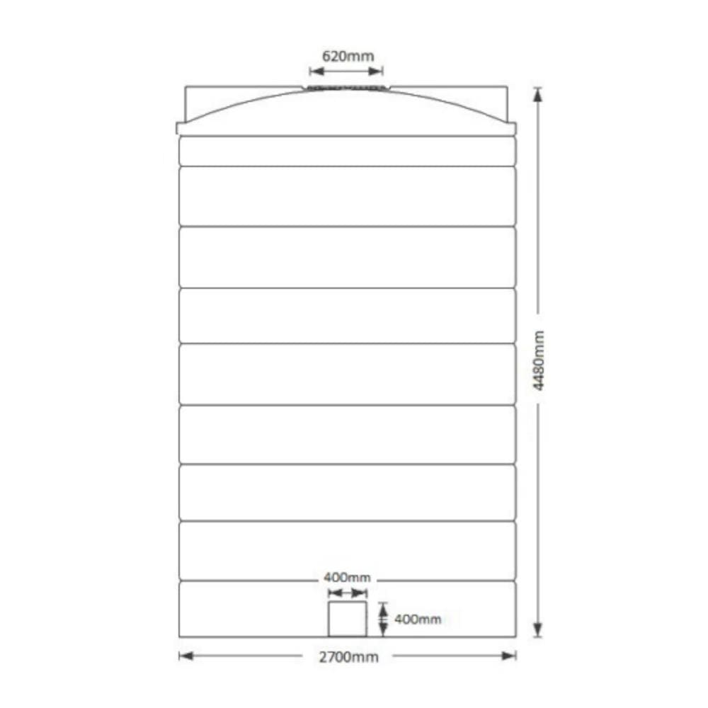 25000 Litre Potable Water Tank Technical Drawing