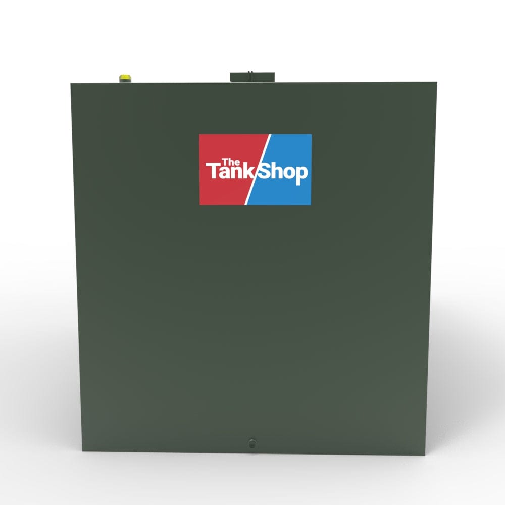 1600 Litre Steel Single Skin Oil Tank With Lockable Lid from The Tank Shop End View