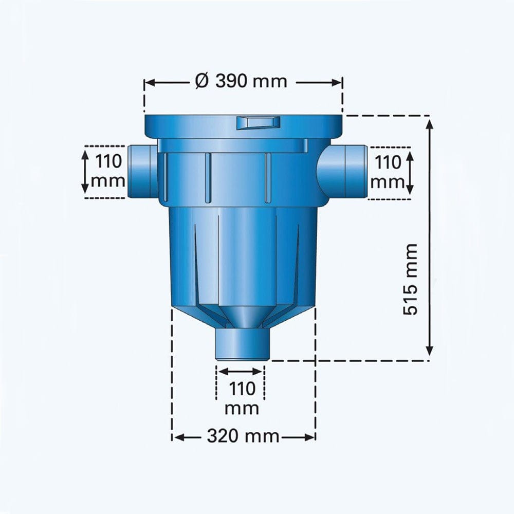 Enduramaxx Rainwater Harvesting Kit - Garden Filter Dimensions