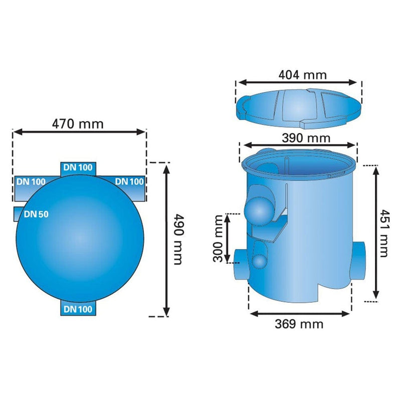 Enduramaxx Rainwater Harvesting Kit B - Filter Dimensions