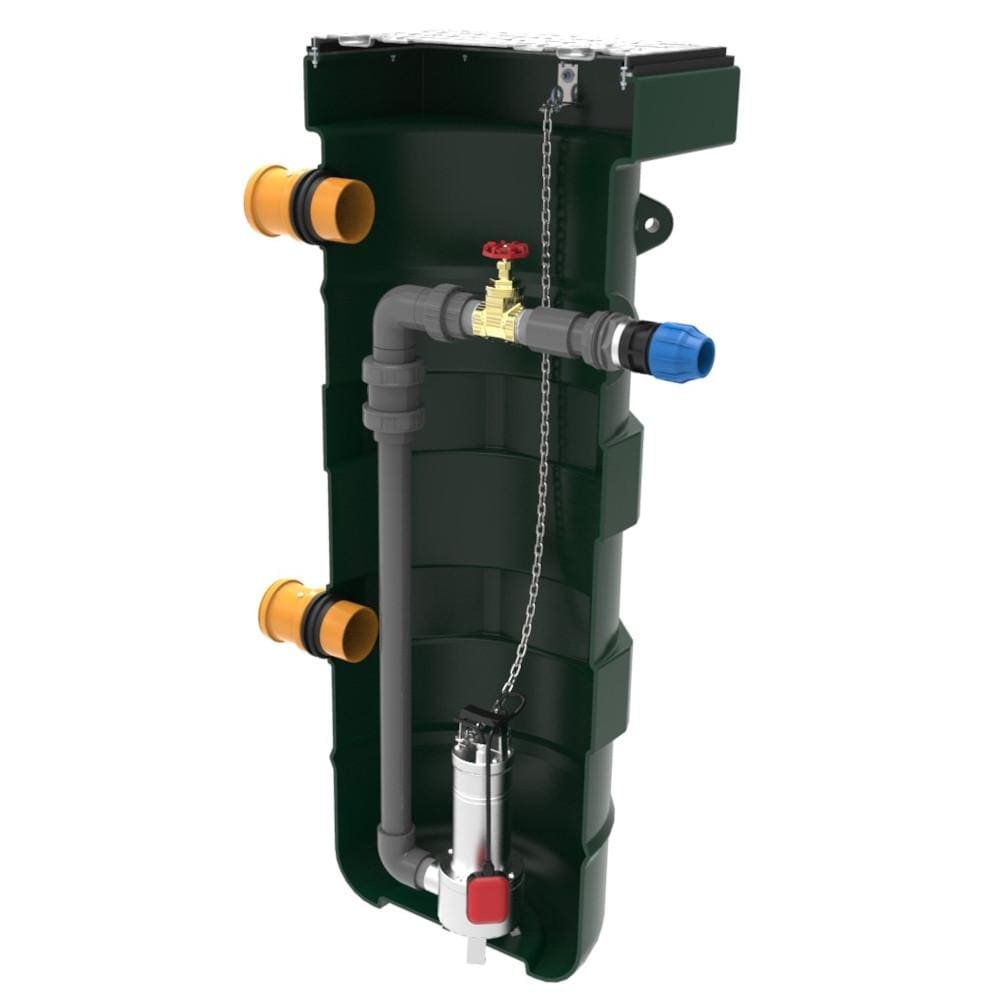 450PSE1 Harlequin 450 Litre Effluent Pump Station - Single Pump - Cut Away