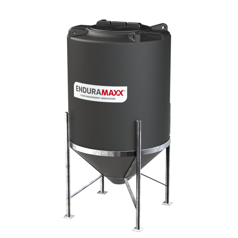 Enduramaxx 500 Litre 45 Degree Conical Tank - Closed Top - Black - with Stand