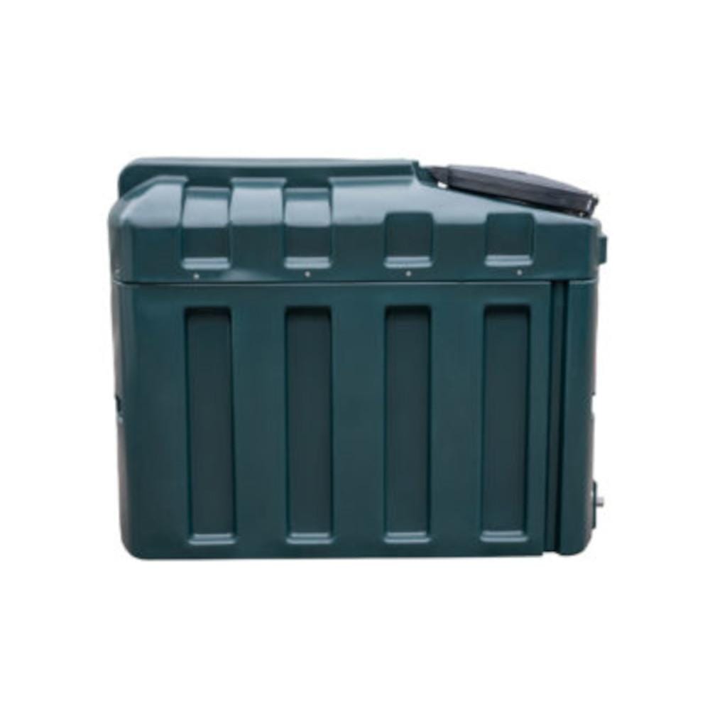 Harlequin 650 Litre Green Plastic Bunded Oil Tank Side View