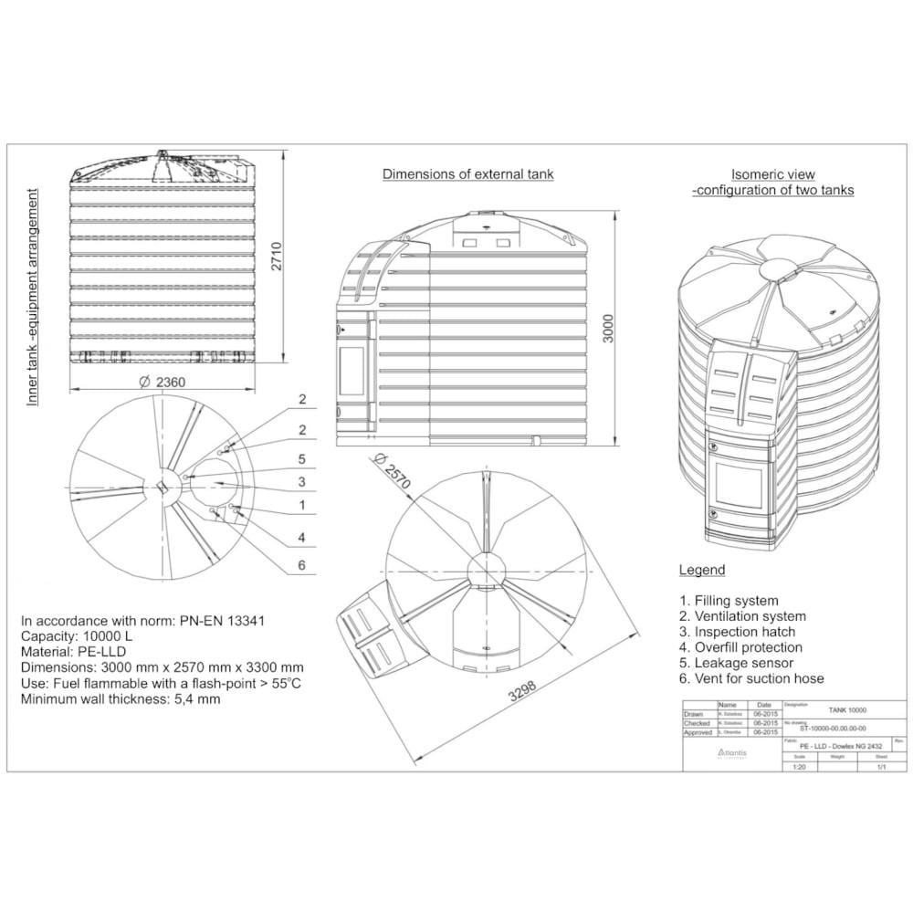 Atlantis 10,000 Litre Diesel Dispenser Technical Drawing