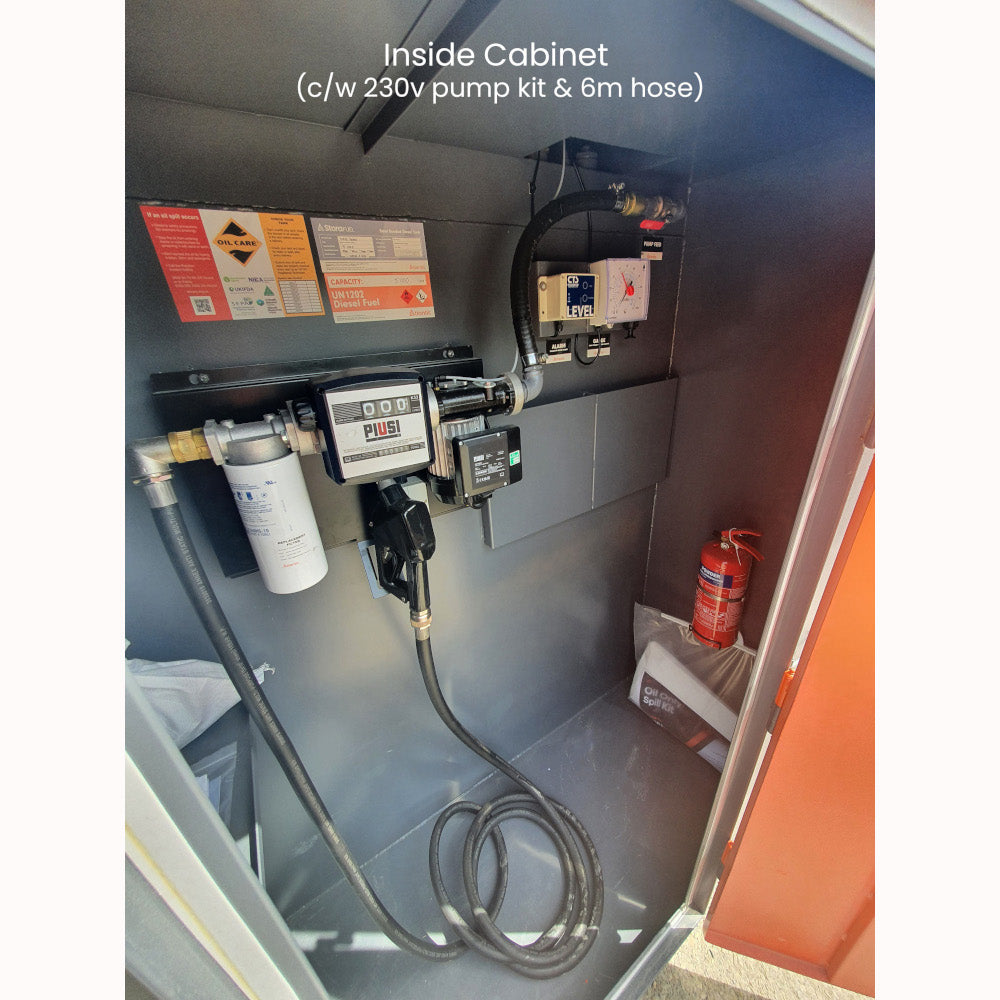 Atlantis 5000 Litre Steel Bunded Diesel Tank Pump kit open Door