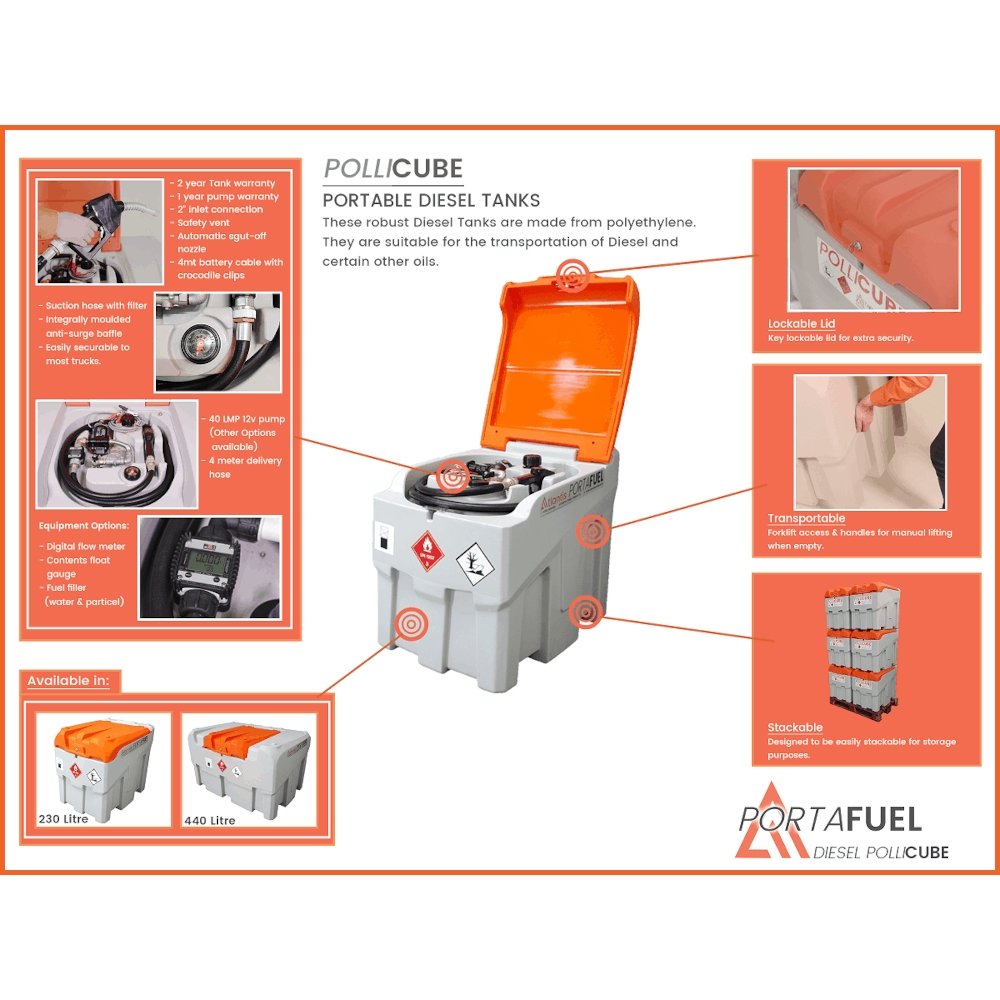 Atlantis 230 Litre Pollicube Transportable Diesel Tank Brochure