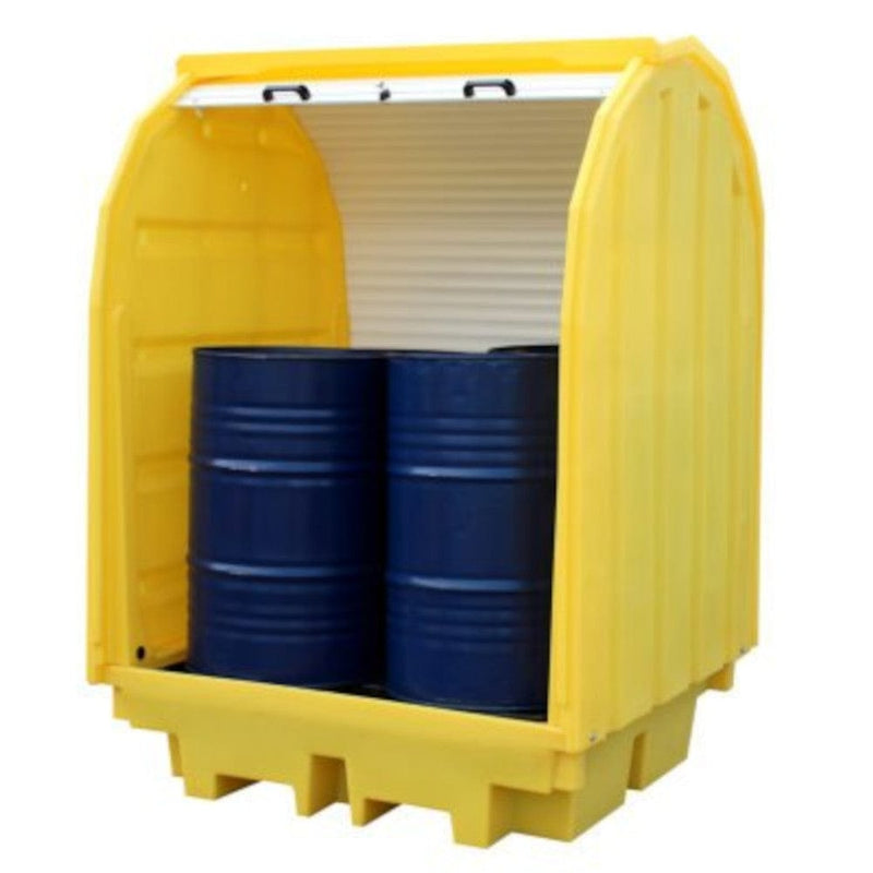 4 Drum Lockable Bunded Spill Pallet with Hard Cover - Romold BP4HC
