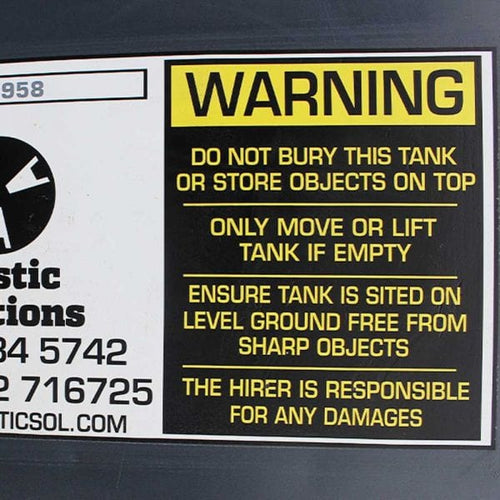 Tank Inactive Label 2273 Litre Plastic Effluent - Ground Sewage Tanks TT-500